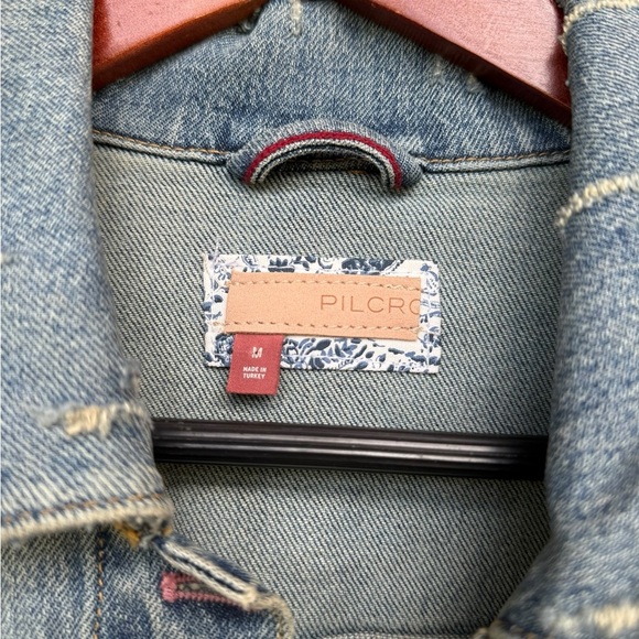 NEW Anthropologie Pilcro Ultra-Crop Mini Trucker Denim Jacket Medium MSRP $140 - Picture 8 of 13